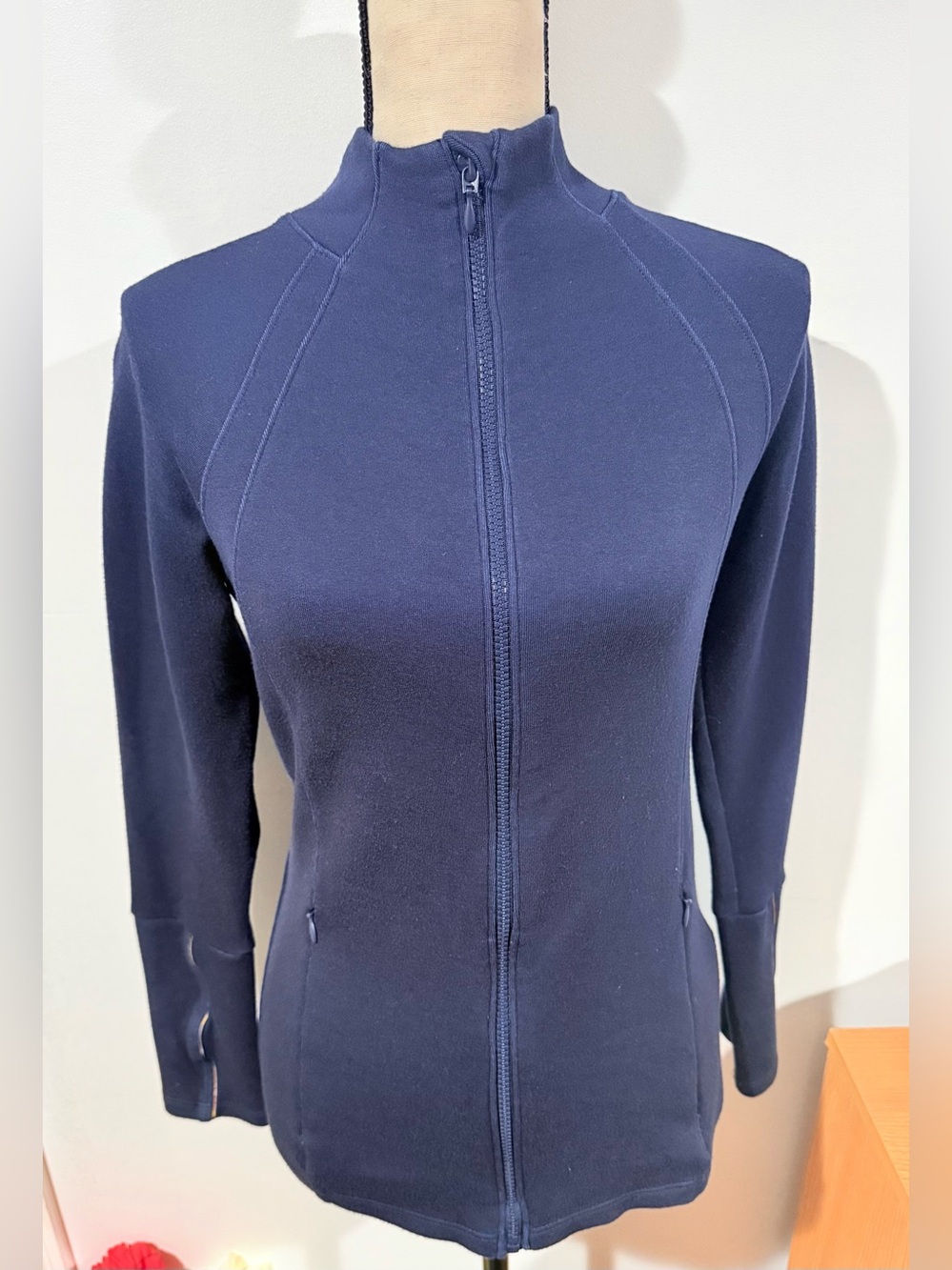 Soft Surroundings Navy Full-Zip Jacket